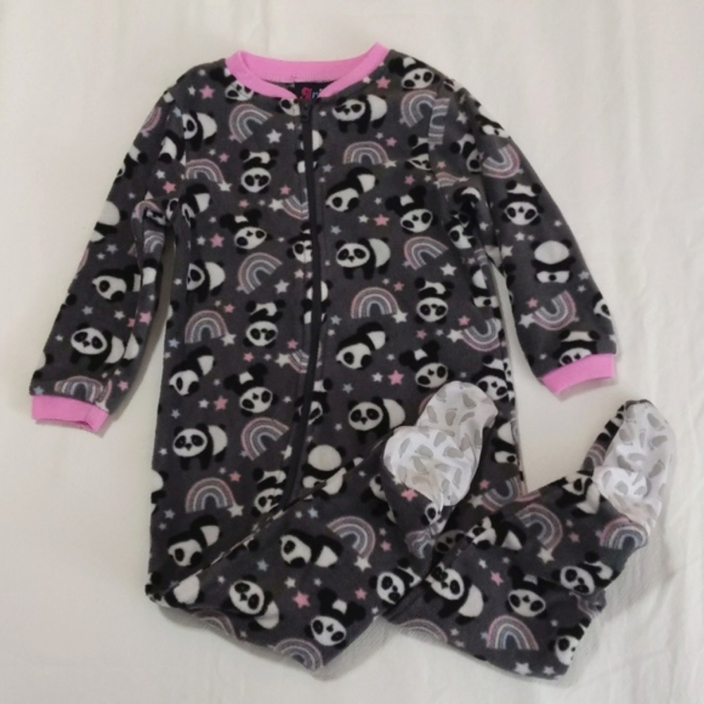 arie by ariella panda fleece zipper footie sleeper pajamas 24 months baby girl